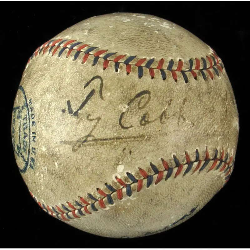 Earliest Known Ty Cobb Single Signed 1912 American League Baseball JSA COA