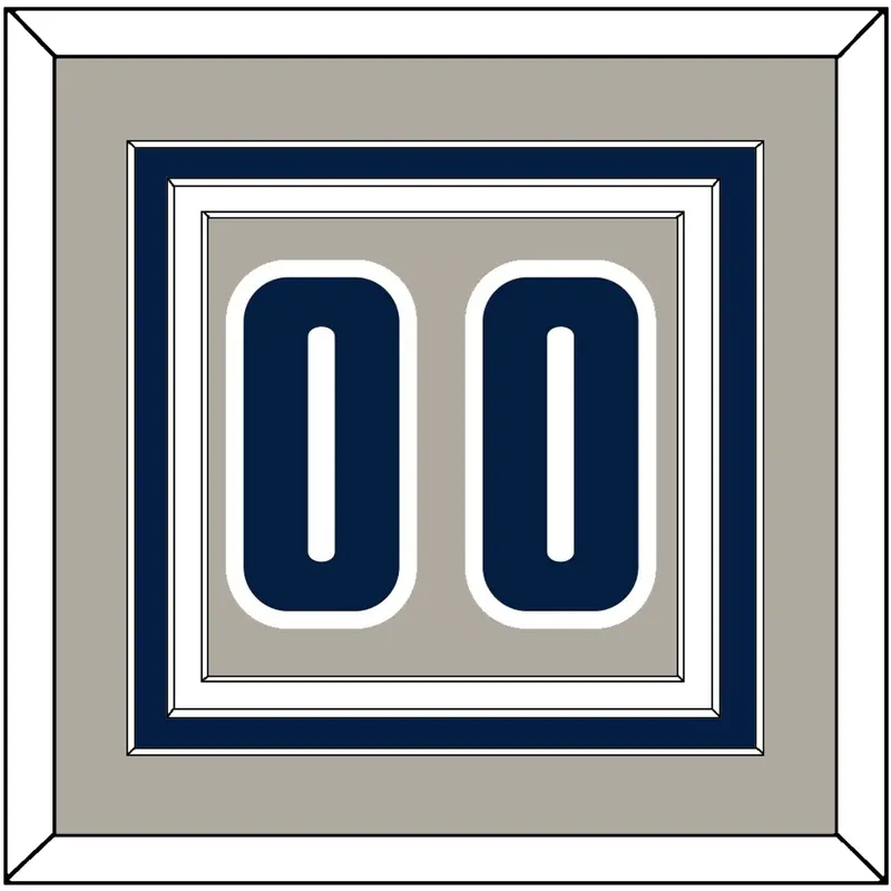 Georgetown Basketball Number - Home Gray (1994-1996) - Triple Mat 2