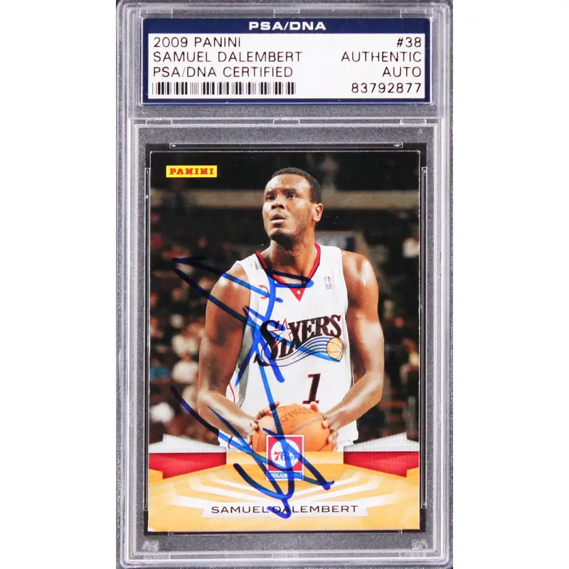 76ers Samuel Dalembert Authentic Signed 2009 Panini #38 Card PSA/DNA Slab
