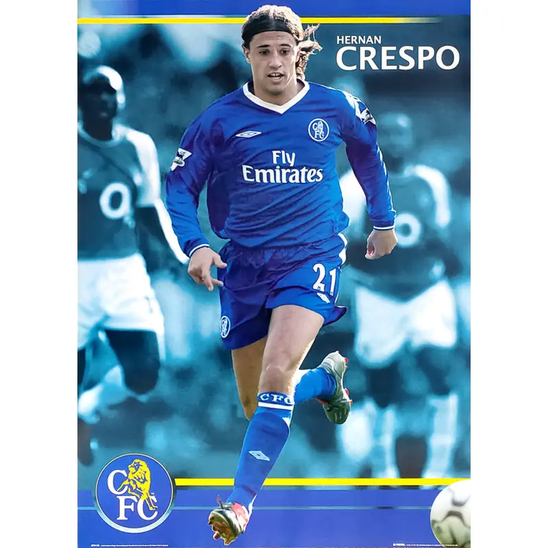 Hernan Crespo "Blue Striker" Chelsea FC EPL Action Poster - GB Posters 2004