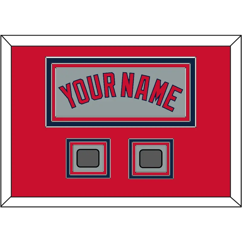 Boston Name & Two World Series Champions Patches - Road Gray - Triple Mat 2