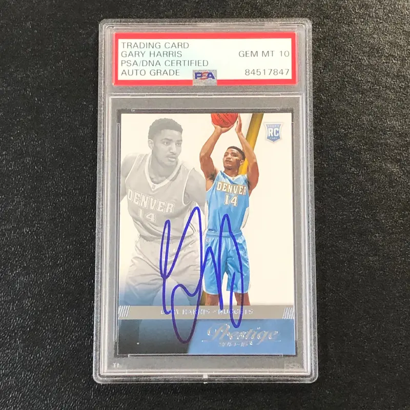 2014 Panini Prestige #177 Gary Harris signed Auto 10 Card PSA/DNA Slabbed RC Nuggets