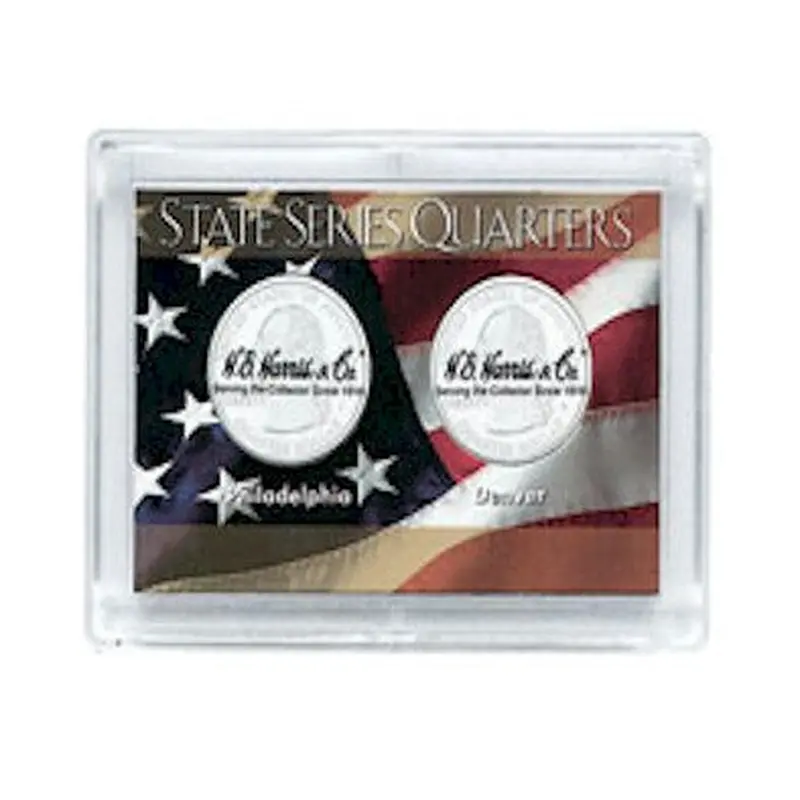 2x3 Plastic Snap quarter size coin holder - 2 Coin