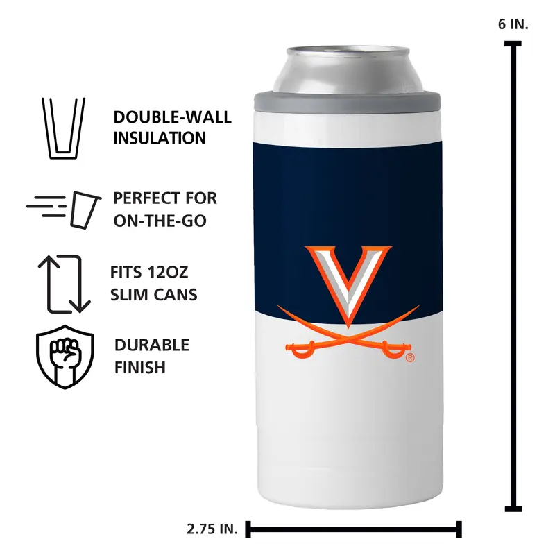 Virginia 12oz Colorblock Slim Can Coolie