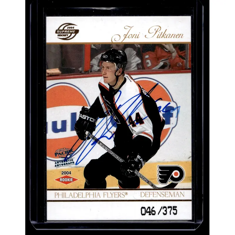 2003-04 Pacific Supreme - Rookie Autographs - Joni Pitkanen #131 /375 RC