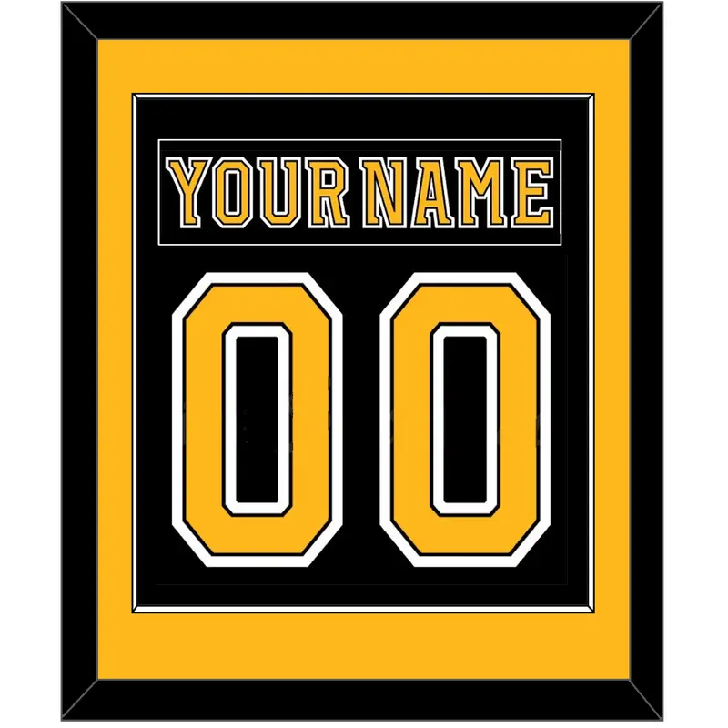 Boston Nameplate & Number (Back) Combined - Home Black (2007-2017) - Single Mat 2