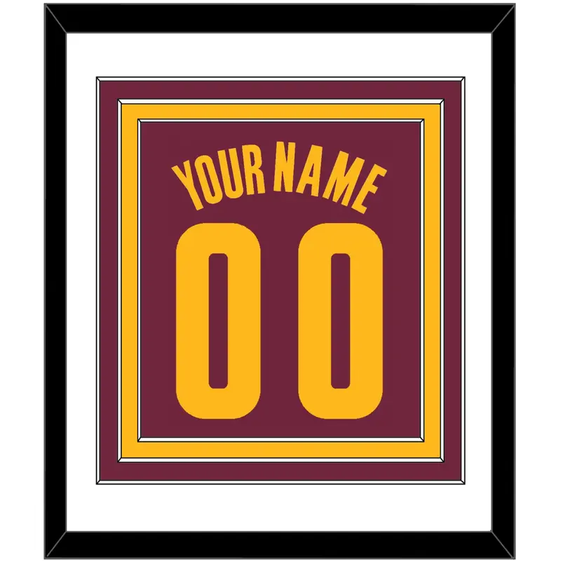 Cleveland Name & Number - Road Red (2010-2017) - Triple Mat 1