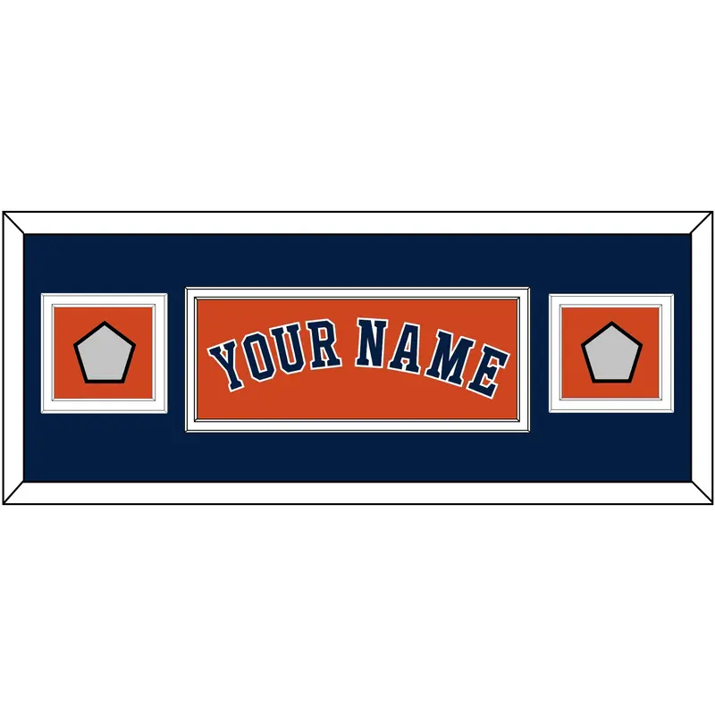 Houston Name & 2 World Series Champions Patches - Alternate Orange - Double Mat 6