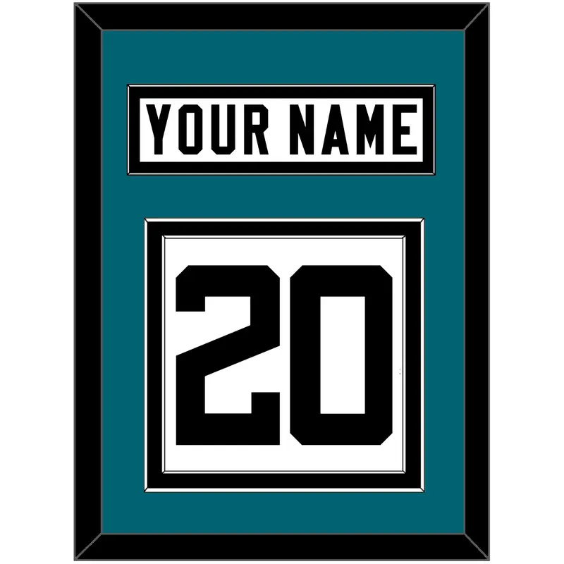 Jacksonville Nameplate & Number (Back) - Road White - Double Mat 3