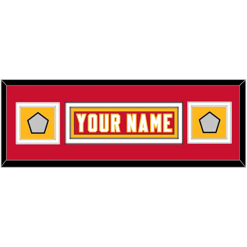 Kansas City Nameplate & 2X Super Bowl Champions Patches - Home Red - Double Mat 4