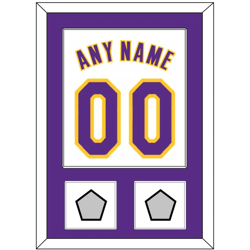 Los Angeles Name & Number With 2 Trophy Patches - Alternate White (2002-2018) - Single Mat 1
