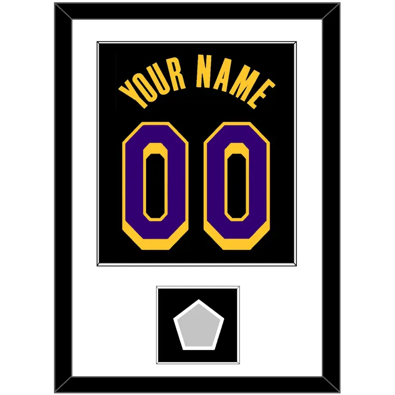 Los Angeles Name & Number With Trophy Patch - Black Earned (2020-2021) - Single Mat 1