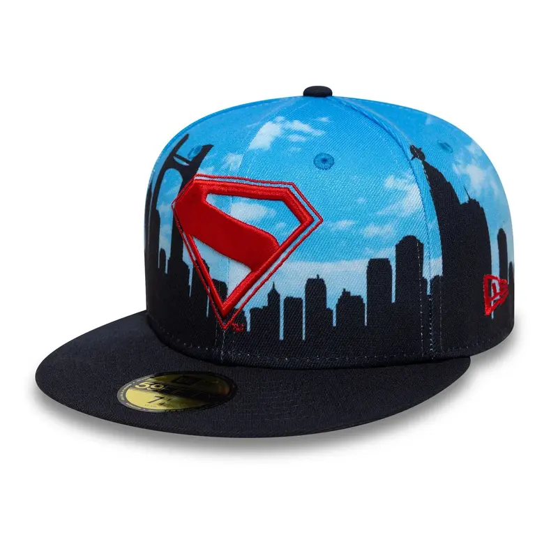 Superman Skyline Pastel Blue 59FIFTY Fitted Cap