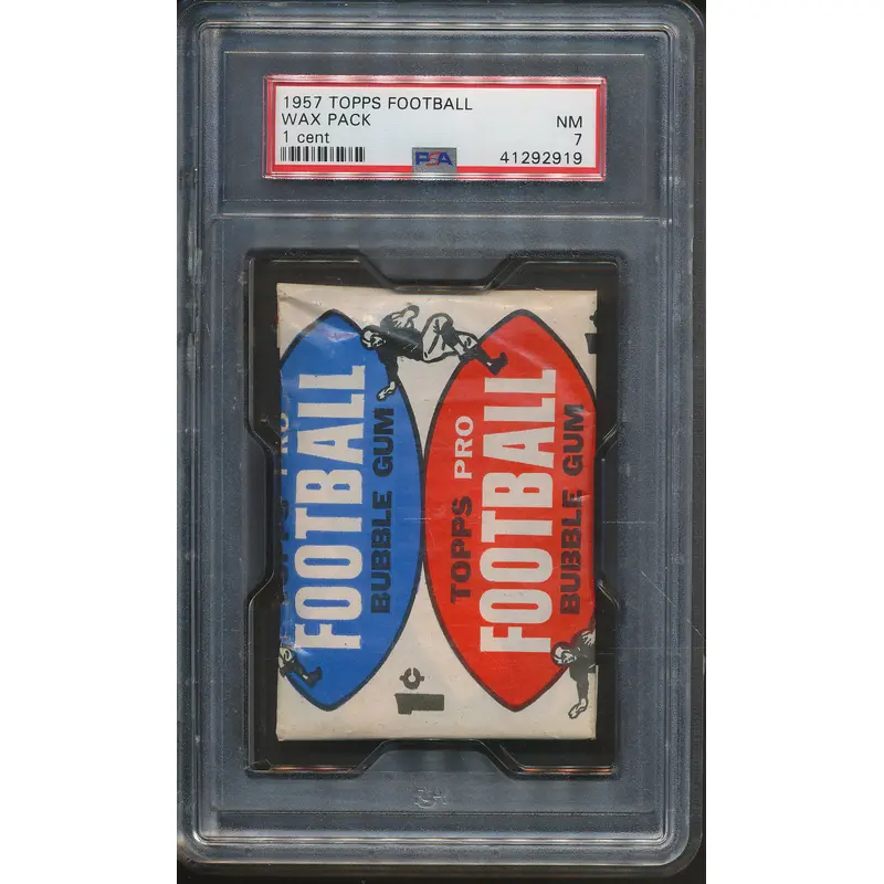 1957 Topps Football Unopened 1 Cent Wax Pack PSA 7