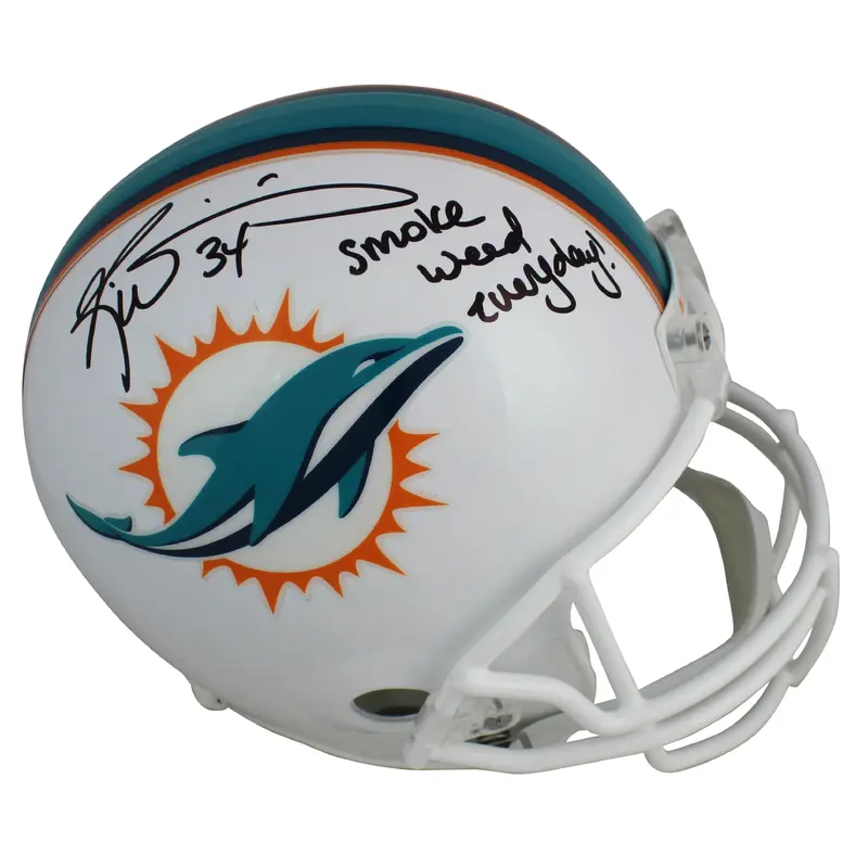 Dolphins Ricky Williams "Smoke Weed Everyday" Signed Full Size Rep Helmet JSA