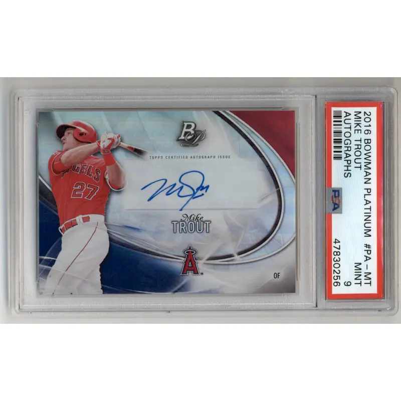 Mike Trout 2016 Bowman Platinum Auto #PAMT PSA 9 Mint