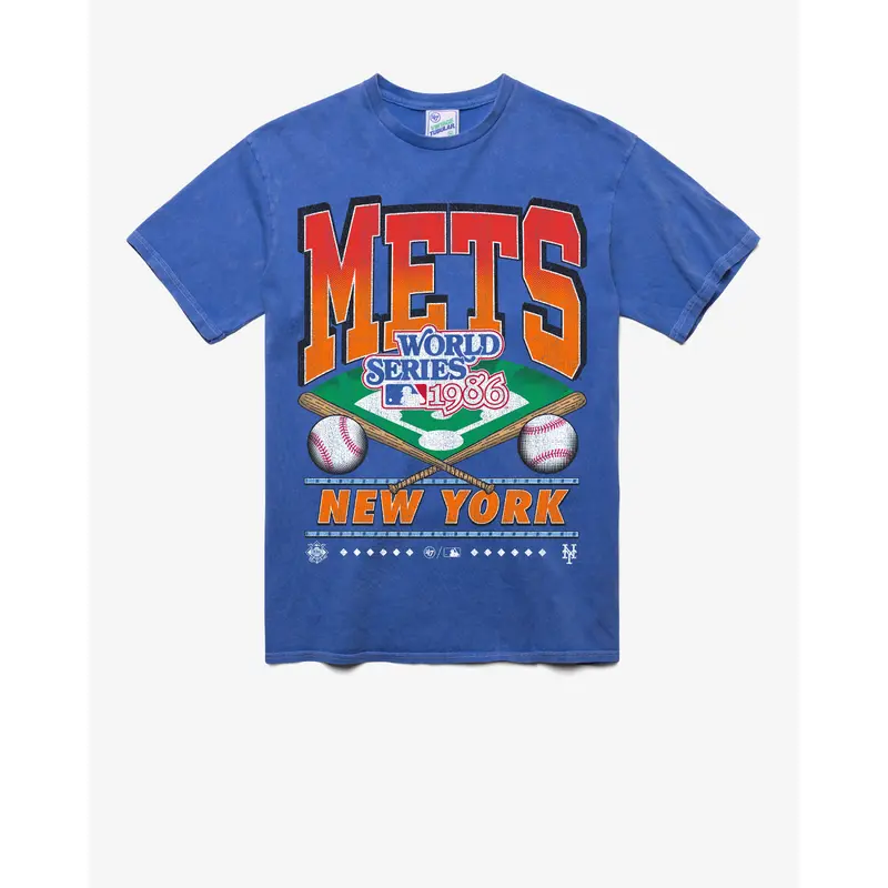 NEW YORK METS COOPERSTOWN WORLD SERIES STRAIGHT SHOT VINTAGE '47 TUBULAR TEE