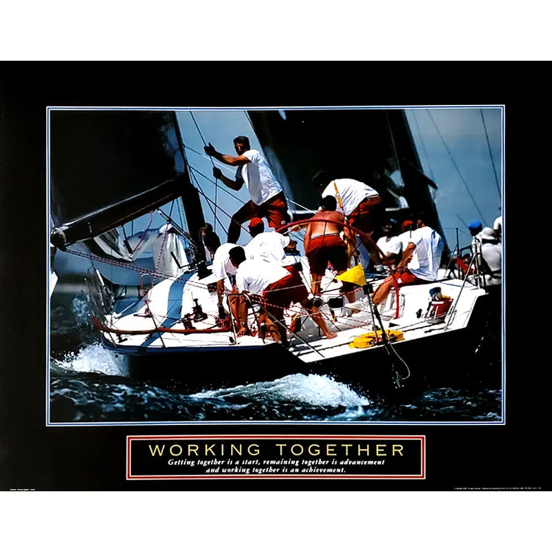 Sailing "Working Together" Motivational Poster - Front Line