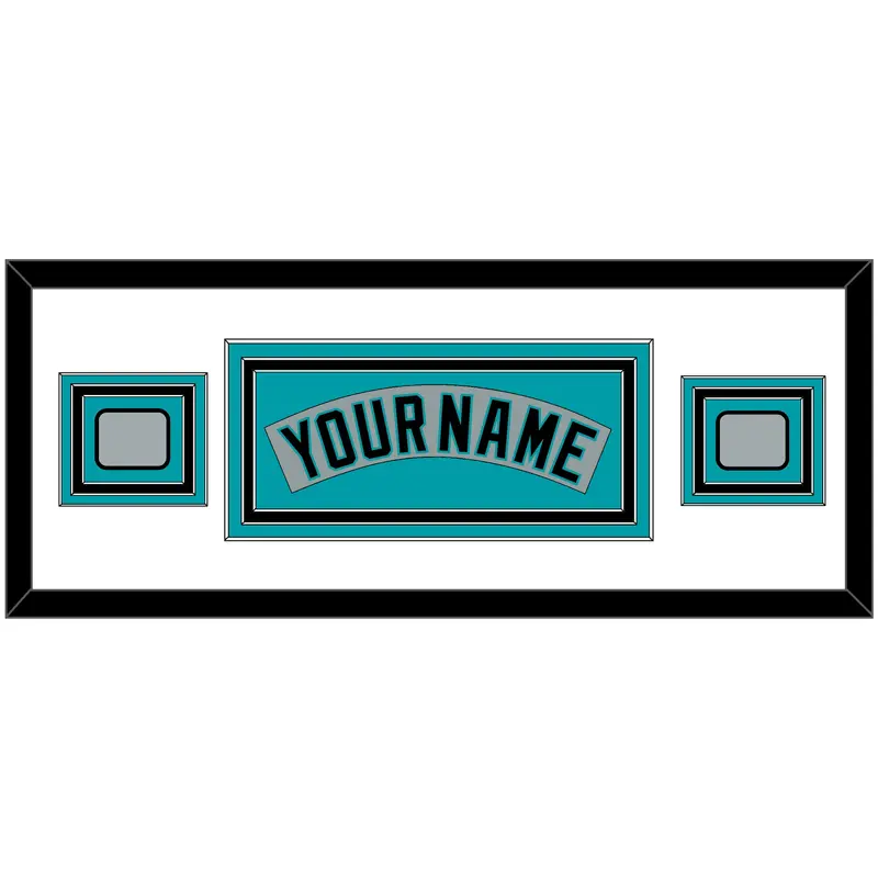 Florida Nameplate & 2 World Series Patches - Road Gray (1993-2001) - Triple Mat 2