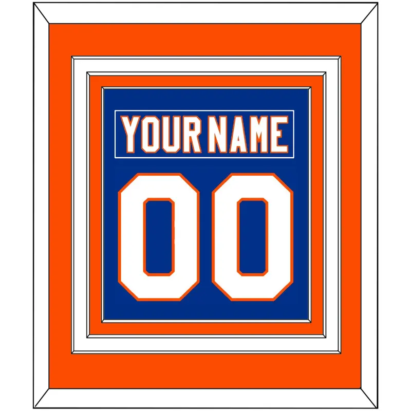 New York Nameplate & Number (Back) Combined - Home Blue - Triple Mat 3