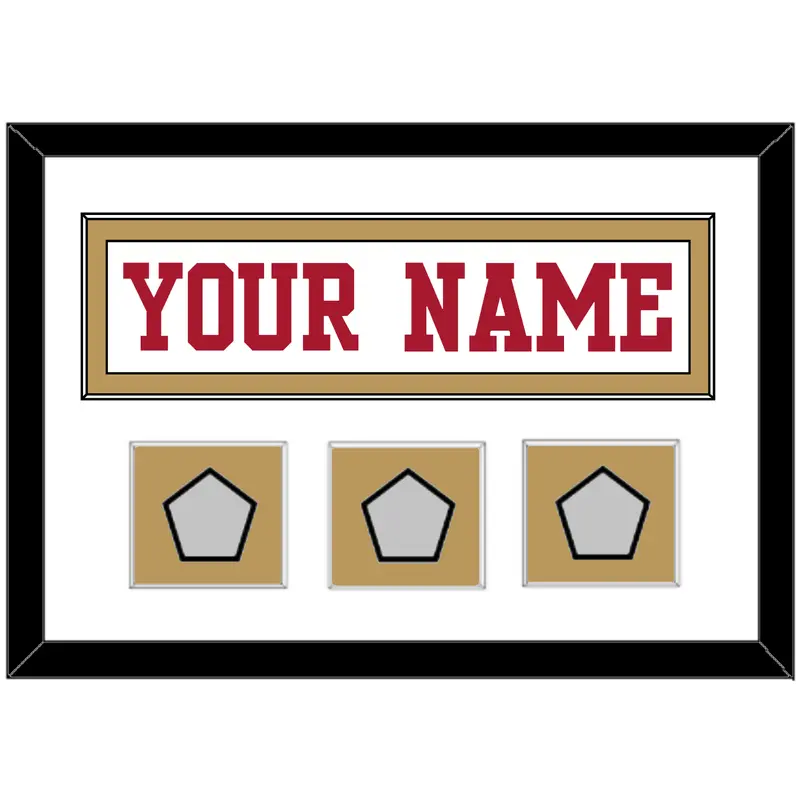 San Francisco Nameplate & 3 Super Bowl Patches - Road White - Single Mat 1