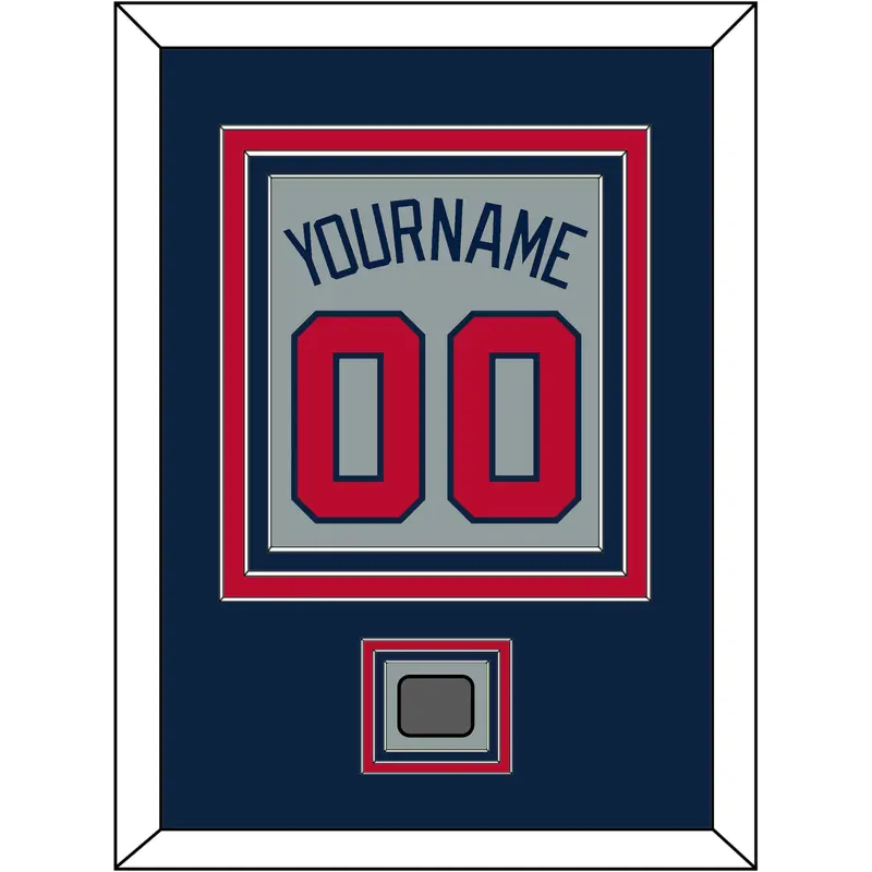 Atlanta Name, Number & World Series Jersey Patch - Road Gray - Triple Mat 3