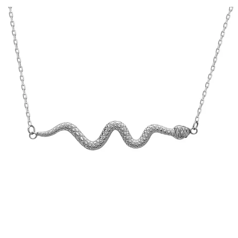 SSterling Silver Diamond Cut Snake Necklace