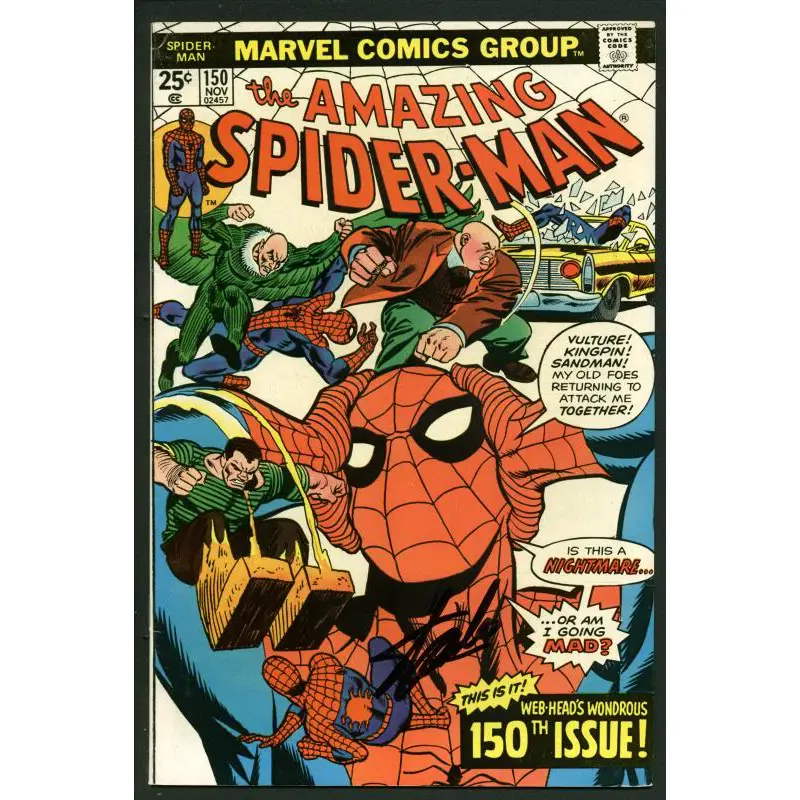 Stan Lee Signed Amazing Spider-Man #150 Comic Book Vulture/Kingpin PSA #W18619