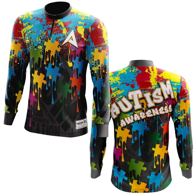 Anarchy Bat Company Long Sleeve Quarter Zip - Autism Awareness
