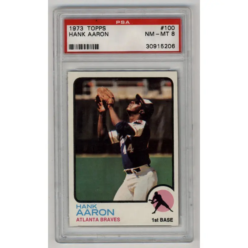Hank Aaron 1973 Topps #100 PSA 8 Near Mint-Mint 5206