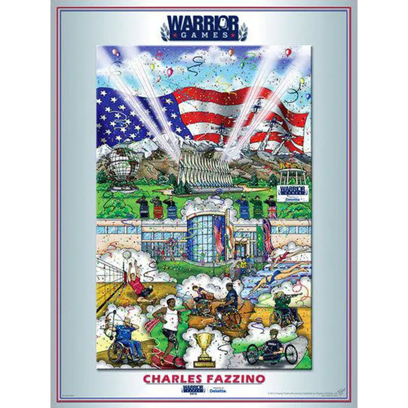 US Military Warrior Games 2013 Official Event Poster by Charles Fazzino