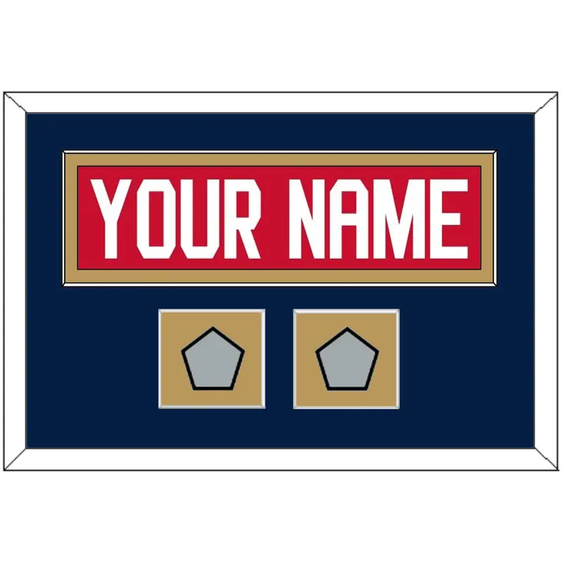 Florida Nameplate & 2 Stanley Cup Champions Patches - Home Red - Single Mat 5