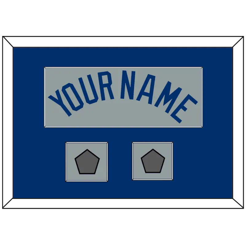 Los Angeles Name & 2 World Series Champions Patches - Road Gray - Single Mat 3