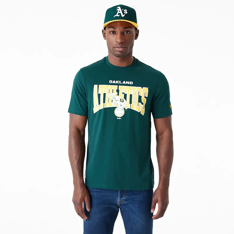 New Era - MLB ARCH Wordmark T-Shirt - Oakland Athletics - Dark Green