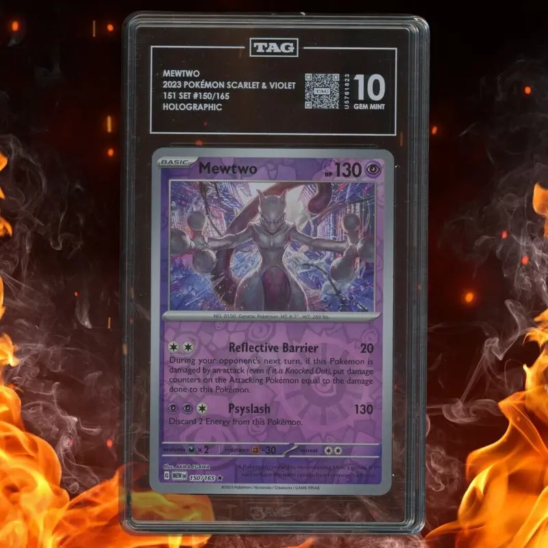 Pokemon 151 English MEWTWO Holographic 150/165 TAG 10