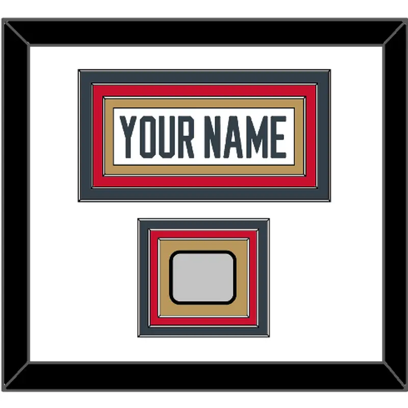 Vegas Nameplate & 2023 Stanley Cup Champions Patch - Road White - Triple Mat 1