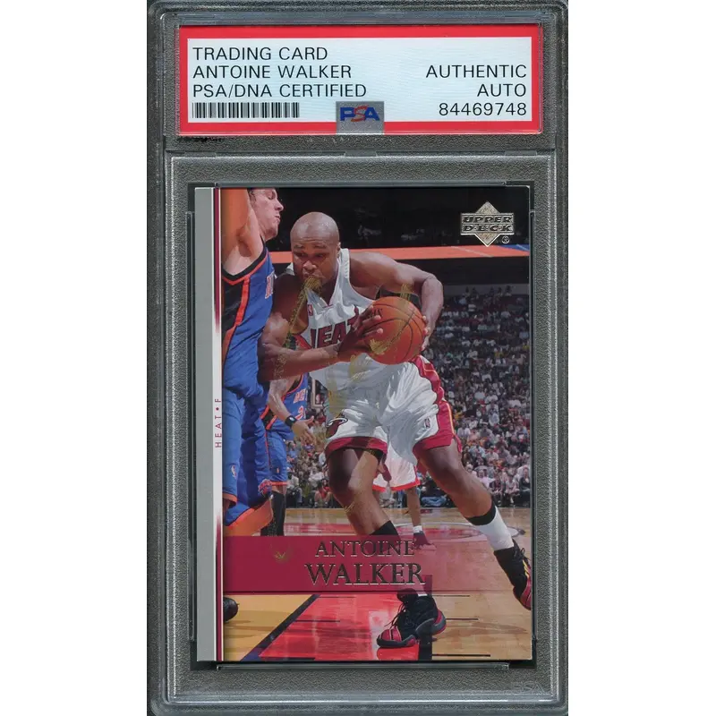 2007-08 Upper Deck #157 Antoine Walker Signed Card AUTO PSA Slabbed Heat
