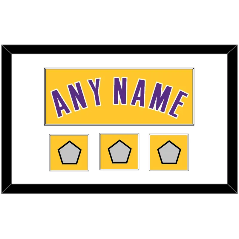 Los Angeles Name & 3 Finals Patches - Home Yellow (1999-2018) - Single Mat 1