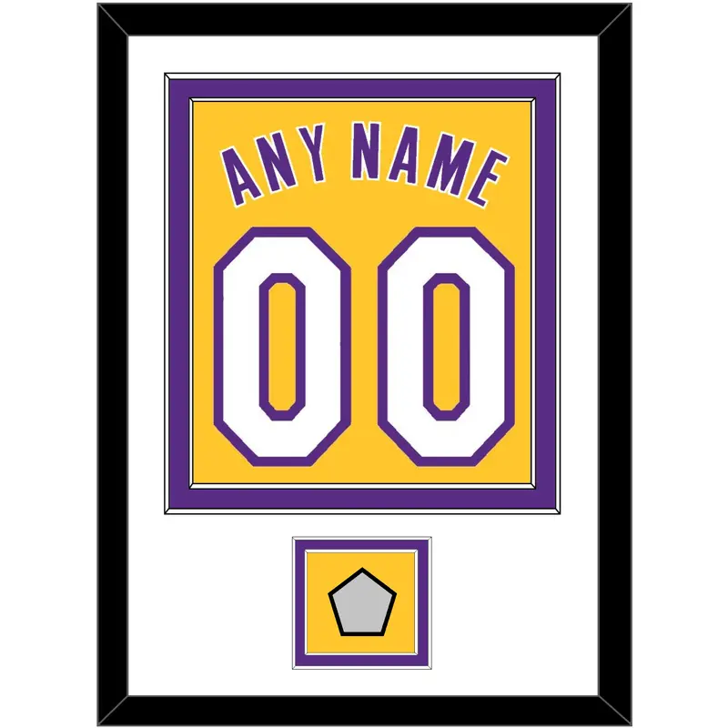 Los Angeles Name & Number With Champions Patch - Home Yellow (1999-2018) - Double Mat 1