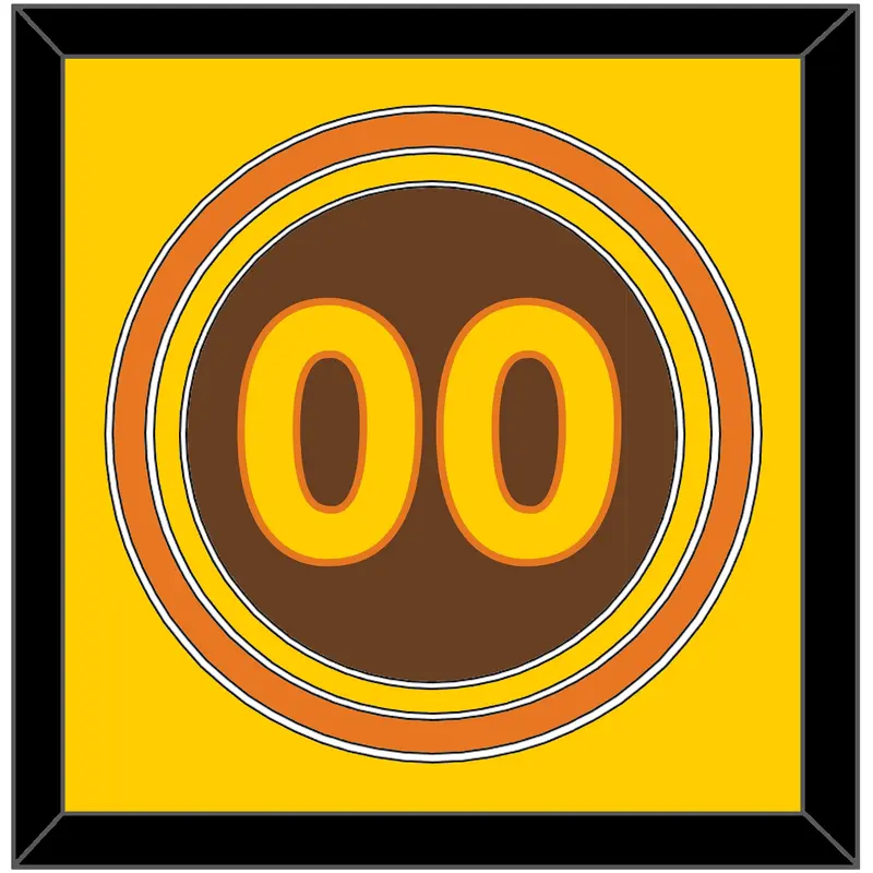 San Diego Number - Road Brown (1980-1984) - Triple Mat 3