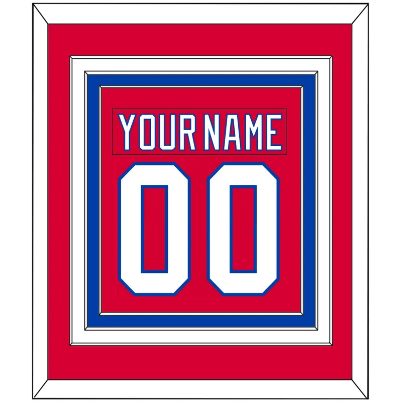 Washington Nameplate & Number (Back) Combined - Road Red (1987-1995) - Triple Mat 2