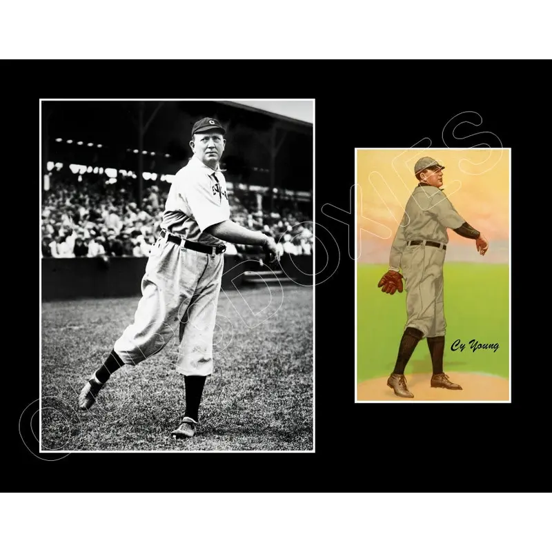 Cy Young Turkey Red Matted Photo Display 11X14 - Cleveland Naps - 1625