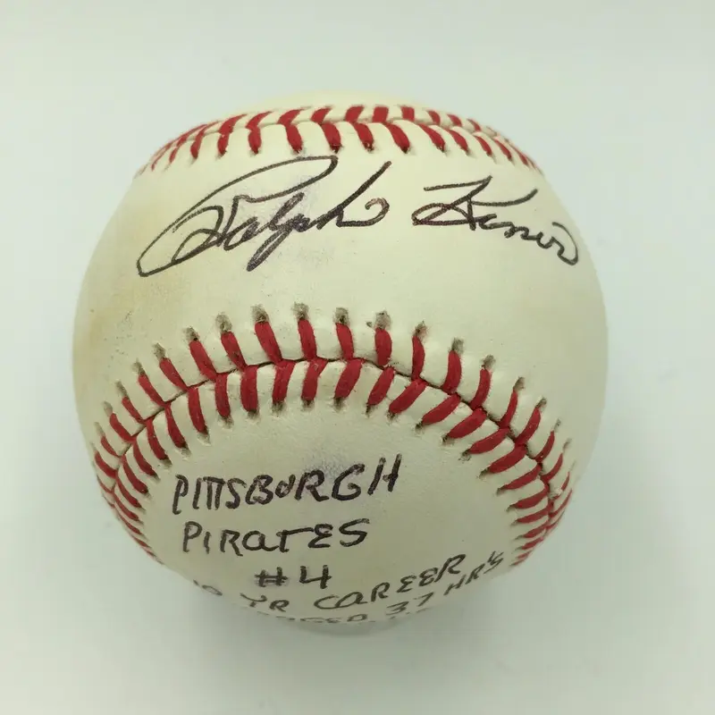 Rare Ralph Kiner Signed Heavily Inscribed Pirates Career Stats Baseball PSA DNA