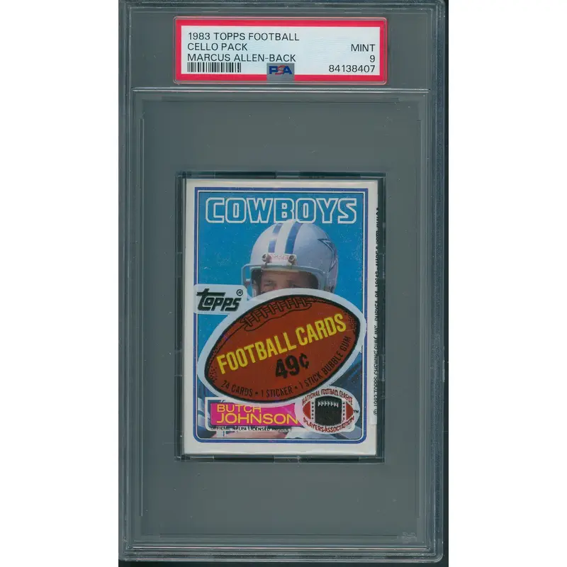 1983 Topps Football Unopened Cello Pack PSA 9 Allen Back *8407