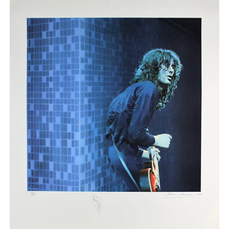 Jimmy Page Led Zeppelin Signed 30x33 LE Artist Print Litho #264/300 BAS #A68030