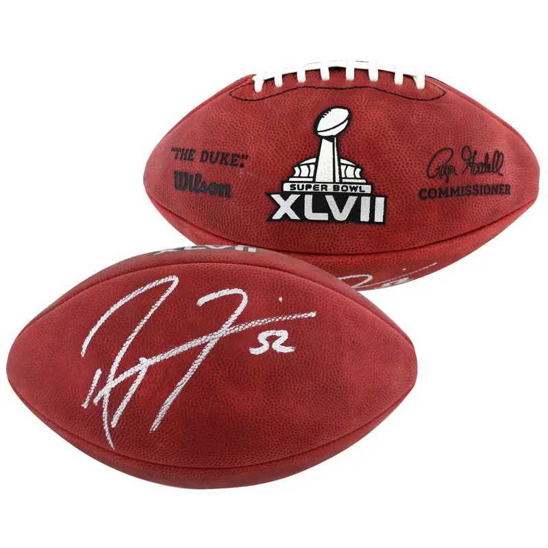 Ravens Ray Lewis Signed SB XXLVII Logo "The Duke" Nfl Football BAS Wit #WB75858