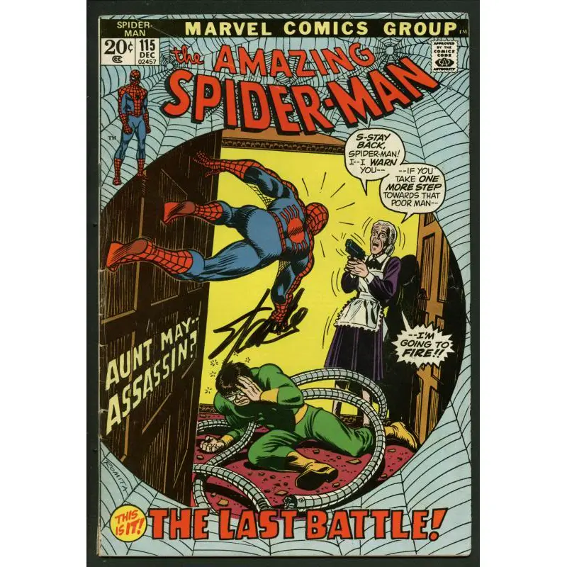 Stan Lee Signed Amazing Spider-Man #115 Comic Book Aunt May/ Octopus PSA #W18663