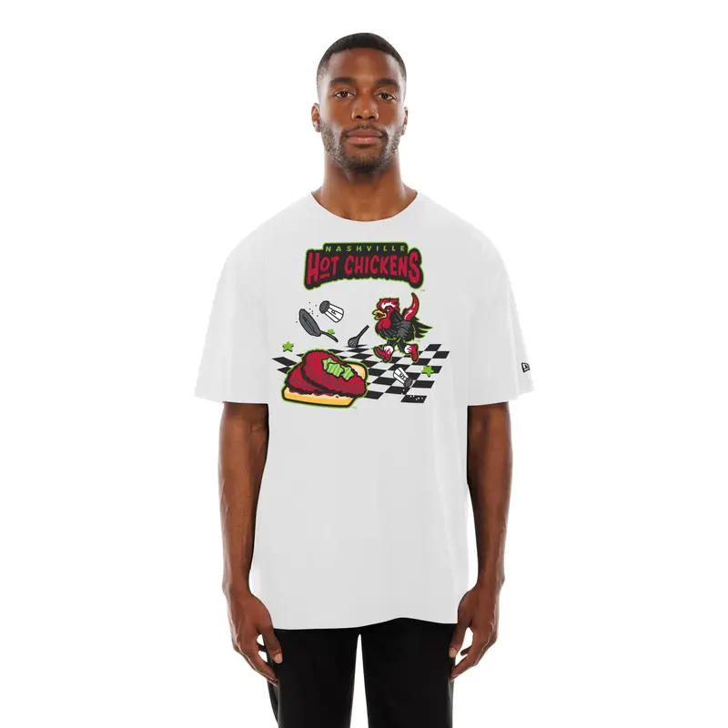 Nashville Sounds New Era White Hot Chickens Tee