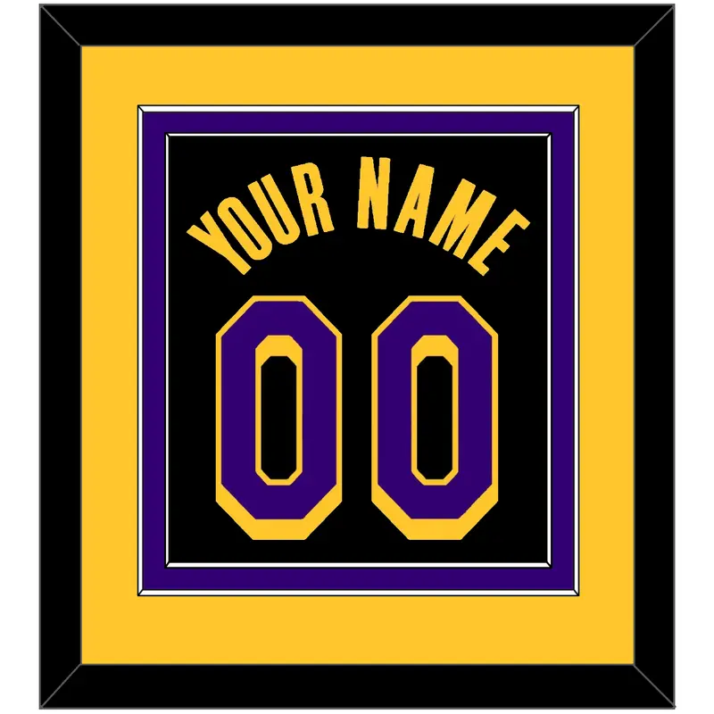 Los Angeles Name & Number - Black Earned (2020-2021) - Double Mat 4