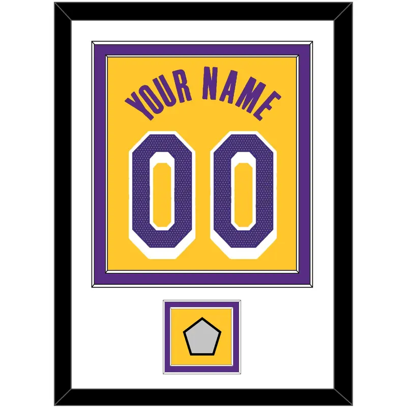 Los Angeles Name & Number With Trophy Patch - Yellow Icon - Double Mat 1